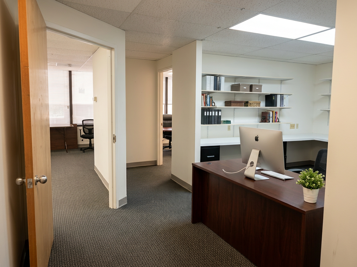 Back hallway and office area